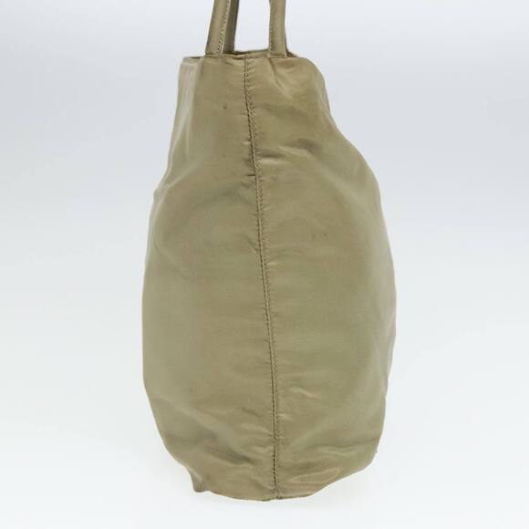 PRADA Tote Bag Nylon Beige Silver Auth bs18439 - Picture 3 of 16
